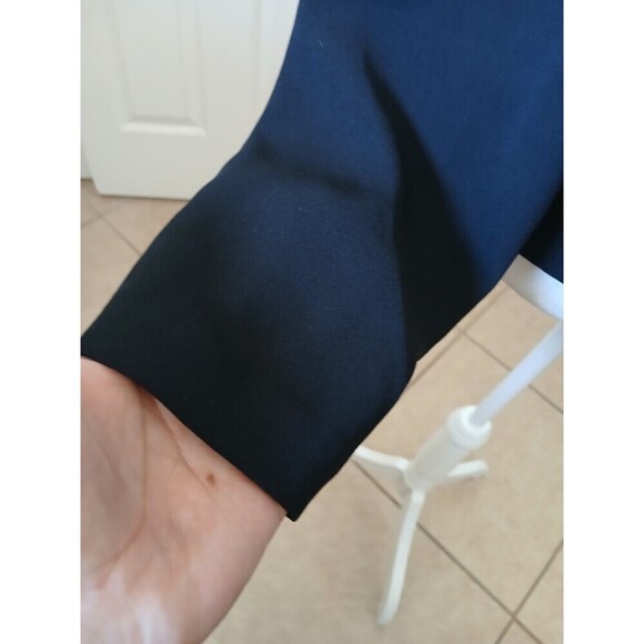 Talbots Womens Blouse Side‎ Tie Black Large Round Neck Long Sleeve Minimalist - Picture 6 of 16